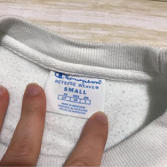 Champion White Teal Ombré Reverse‎ Weave Sweatshirt Women’s Size Small - Picture 3 of 3